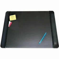 Artistic Executive Desk Pad with Antimicrobial Protection, Leather-Like Side Panels, 24