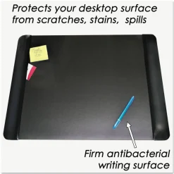 Artistic Executive Desk Pad with Antimicrobial Protection, Leather-Like Side Panels, 24