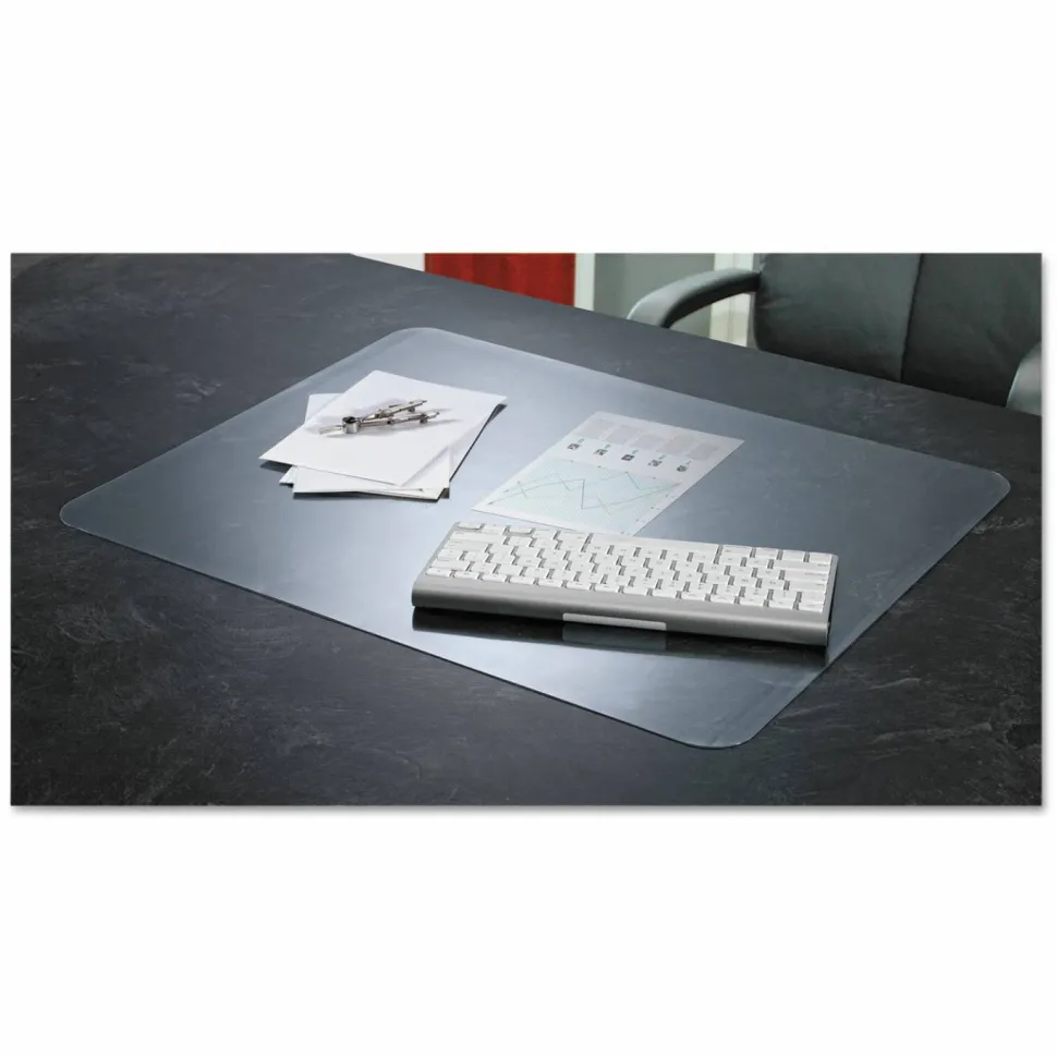 Artistic KrystalView Desk Pad With Antimicrobial Protection, 38" x 24", Clear