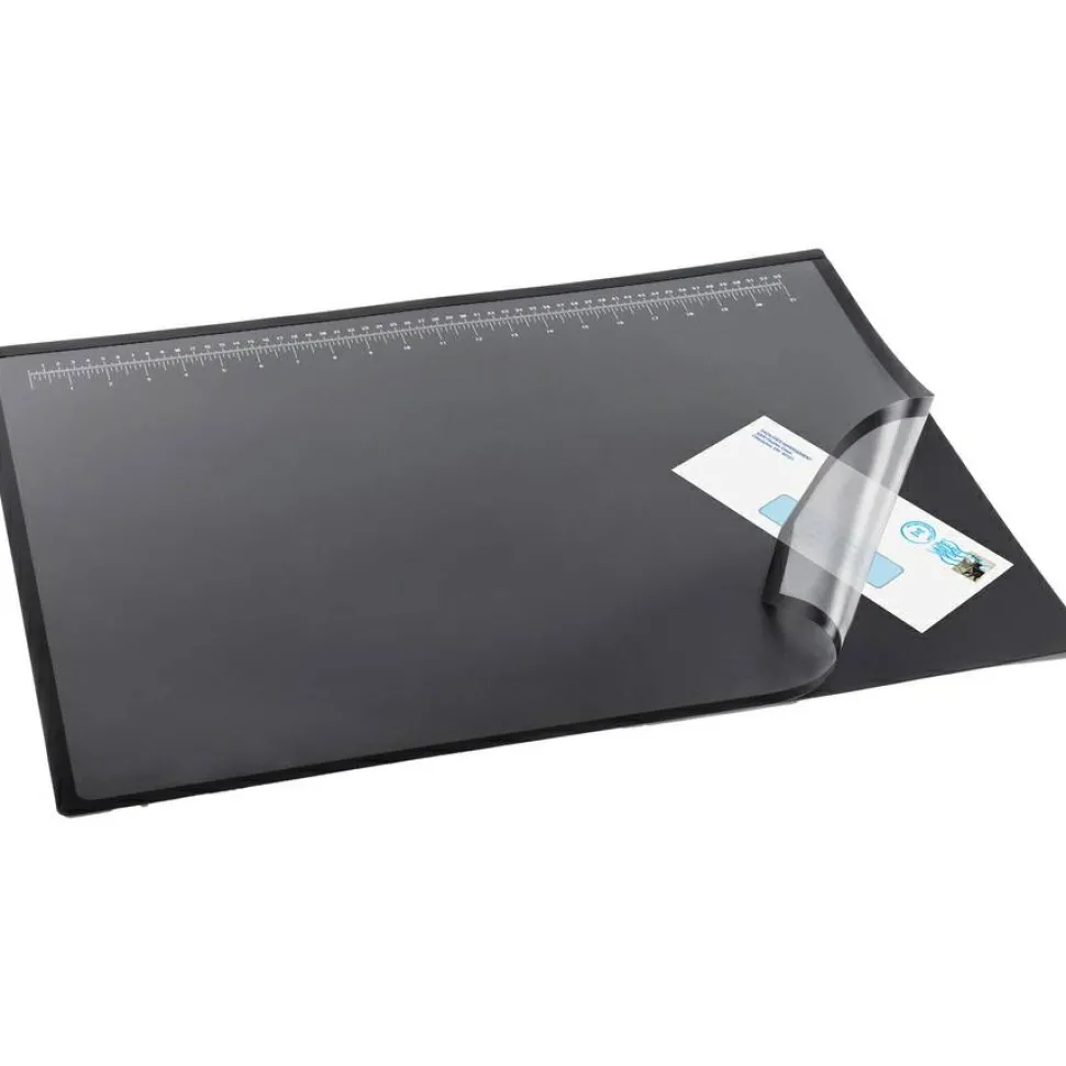 Artistic Logo Pad Desk Organizer, 20" x 31", Black/Clear