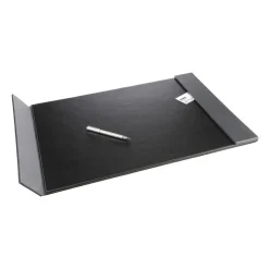 Artistic Monticello Desk Pad, Fold-Out Side Panel, 24" x 19", Black