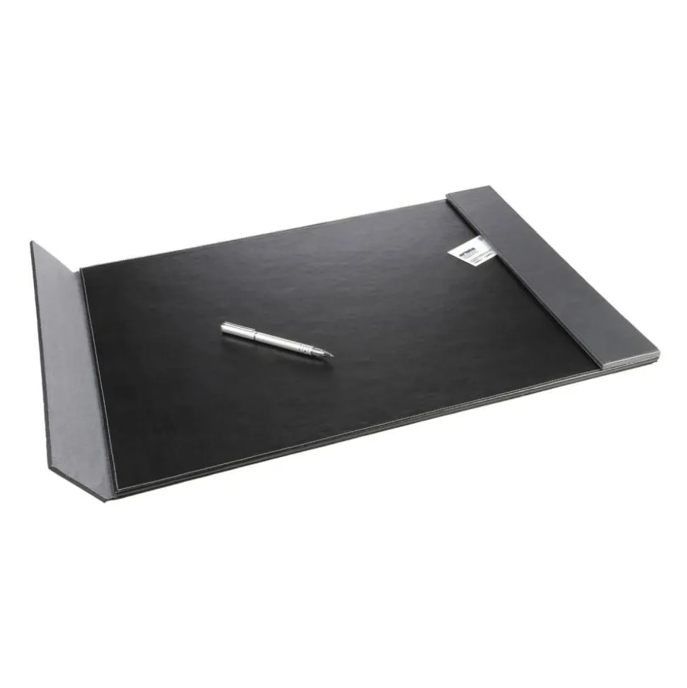 Artistic Monticello Desk Pad, Fold-Out Side Panel, 24" x 19", Black