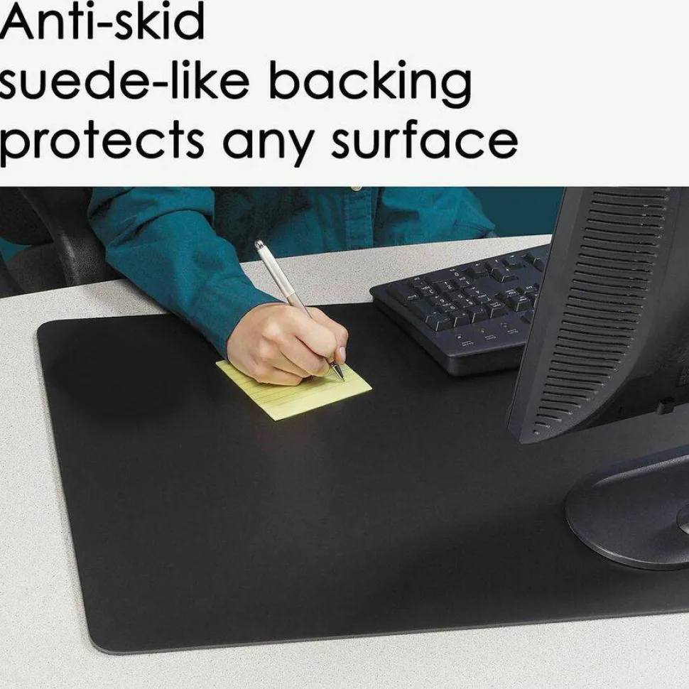 Artistic Rhinolin II Desk Pad, Antimicrobial Product Protection, 24" x 17", Black