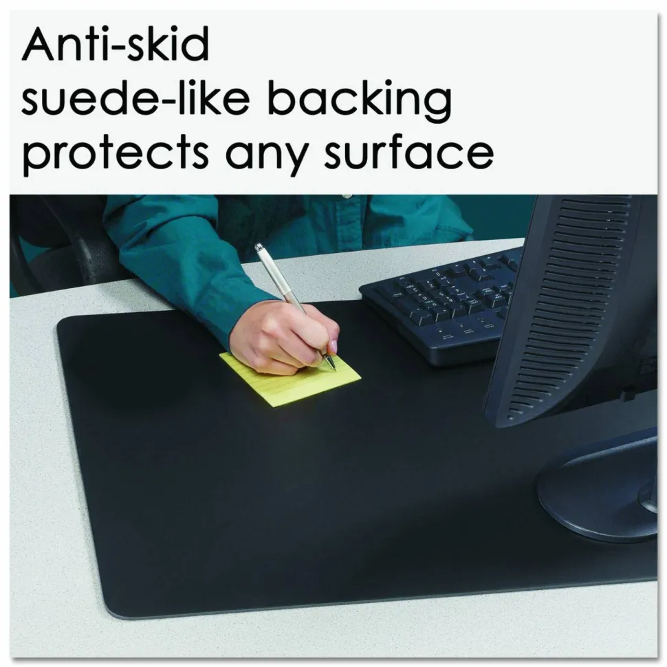 Artistic Rhinolin II Desk Pad, Antimicrobial Product Protection, 24" x 17", Black