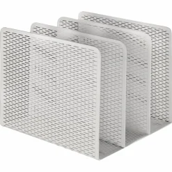 Artistic Urban Collection Punched Metal File Sorter, 3 Sections, Letter Size Files, 8" x 8" x 7.25", White
