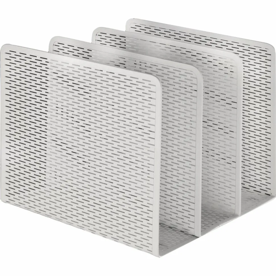 Artistic Urban Collection Punched Metal File Sorter, 3 Sections, Letter Size Files, 8" x 8" x 7.25", White