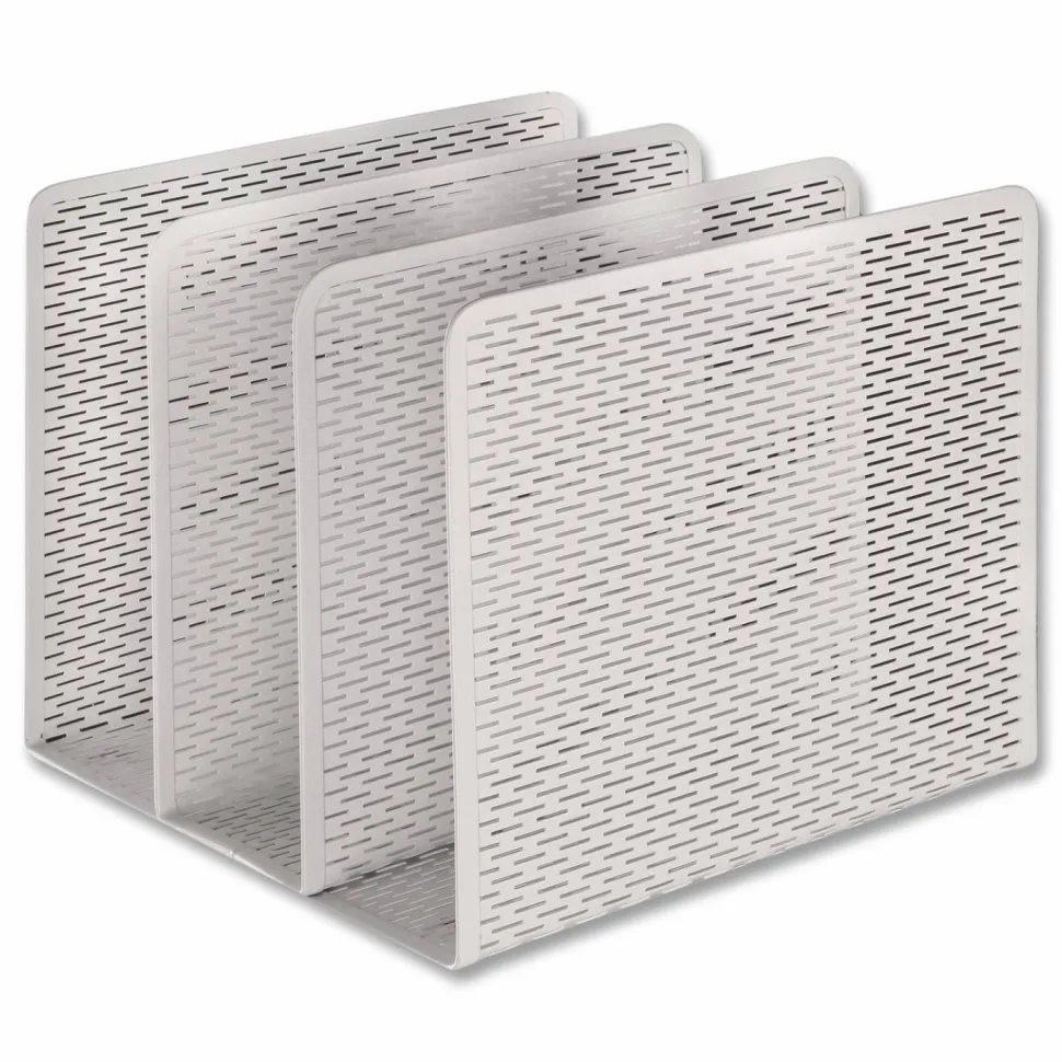 Artistic Urban Collection Punched Metal File Sorter, 3 Sections, Letter Size Files, 8" x 8" x 7.25", White