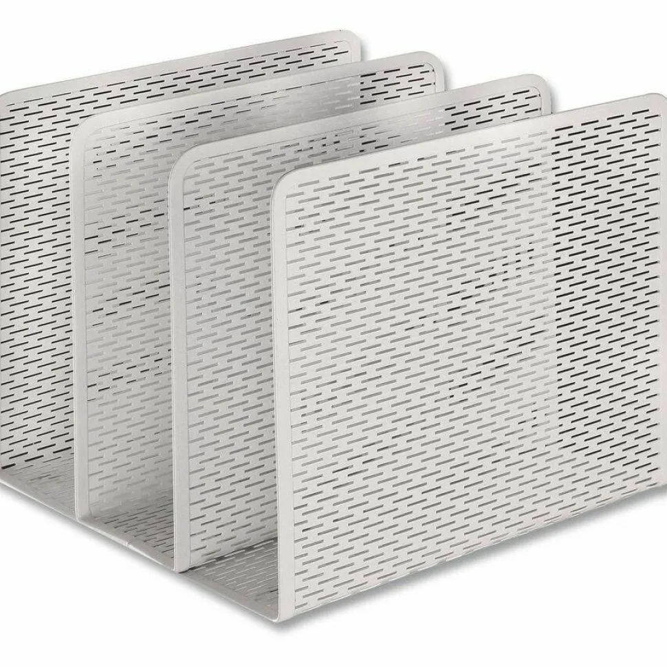 Artistic Urban Collection Punched Metal File Sorter, 3 Sections, Letter Size Files, 8" x 8" x 7.25", White
