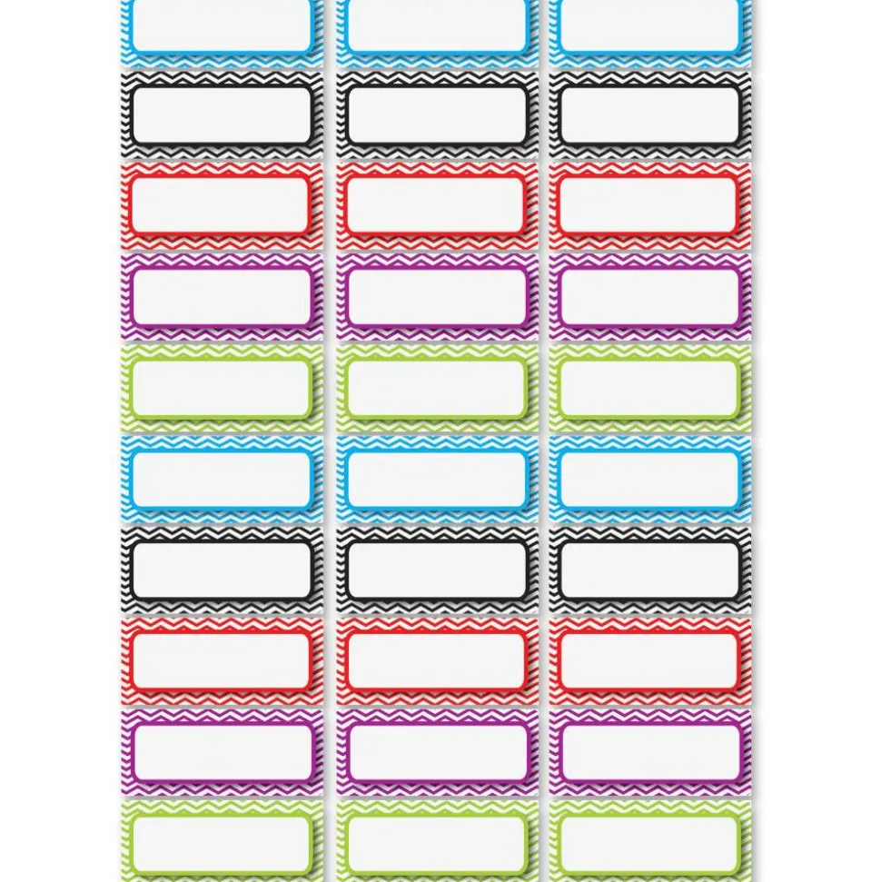 Ashley Dry Erase Chevron Nameplate Magnets, Multicolored, 30 Pieces