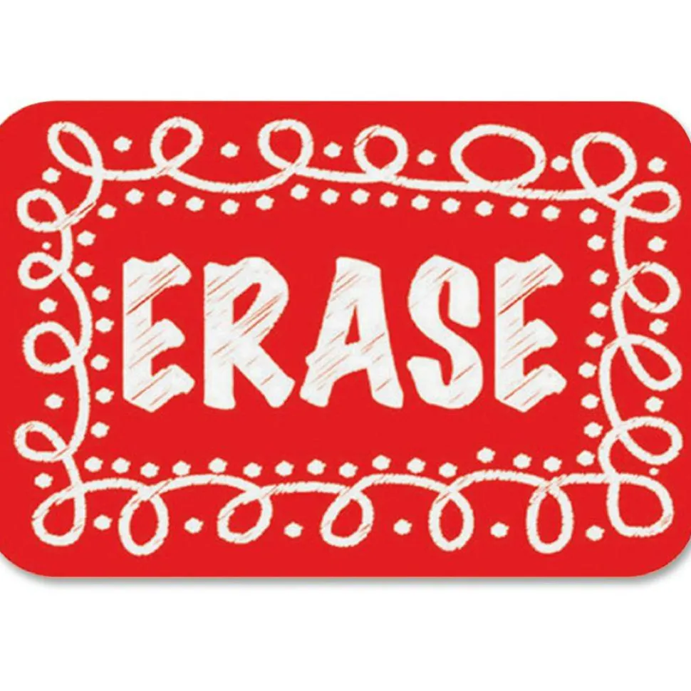 Ashley Chalk Design Mini Whiteboard Erasers, 2" x 1.25", Multicolor, Pack Of 10