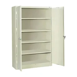 Assembled Jumbo Steel Storage Cabinet, 48w x 24d x 78h, Putty