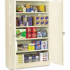 Assembled Jumbo Steel Storage Cabinet, 48w x 24d x 78h, Putty