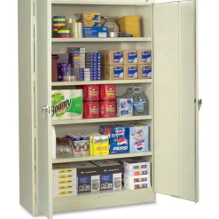 Assembled Jumbo Steel Storage Cabinet, 48w x 24d x 78h, Putty