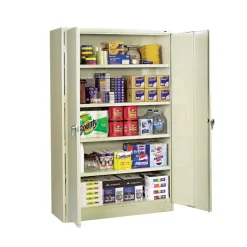 Assembled Jumbo Steel Storage Cabinet, 48w x 24d x 78h, Putty