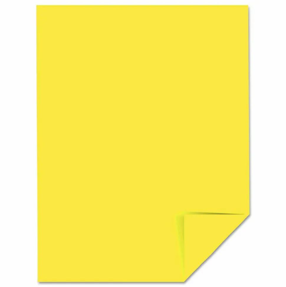 Astrobrights Color Card Stock, Lemon, Letter (8.5" x 11"), 65 lb, Pack Of 250