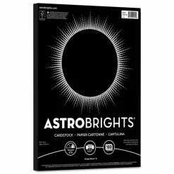 Astrobrights Color Cardstock, 65 lb Cover Weight, 8.5 x 11, Eclipse Black, 100/Pack