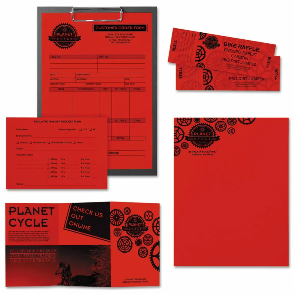 Astrobrights Color Multi-Use Printer & Copy Paper, 1 Ream, Re-Entry Red, Letter (8.5" x 11"), 500 Sheets Per Ream, 24 Lb, 94 Brightness