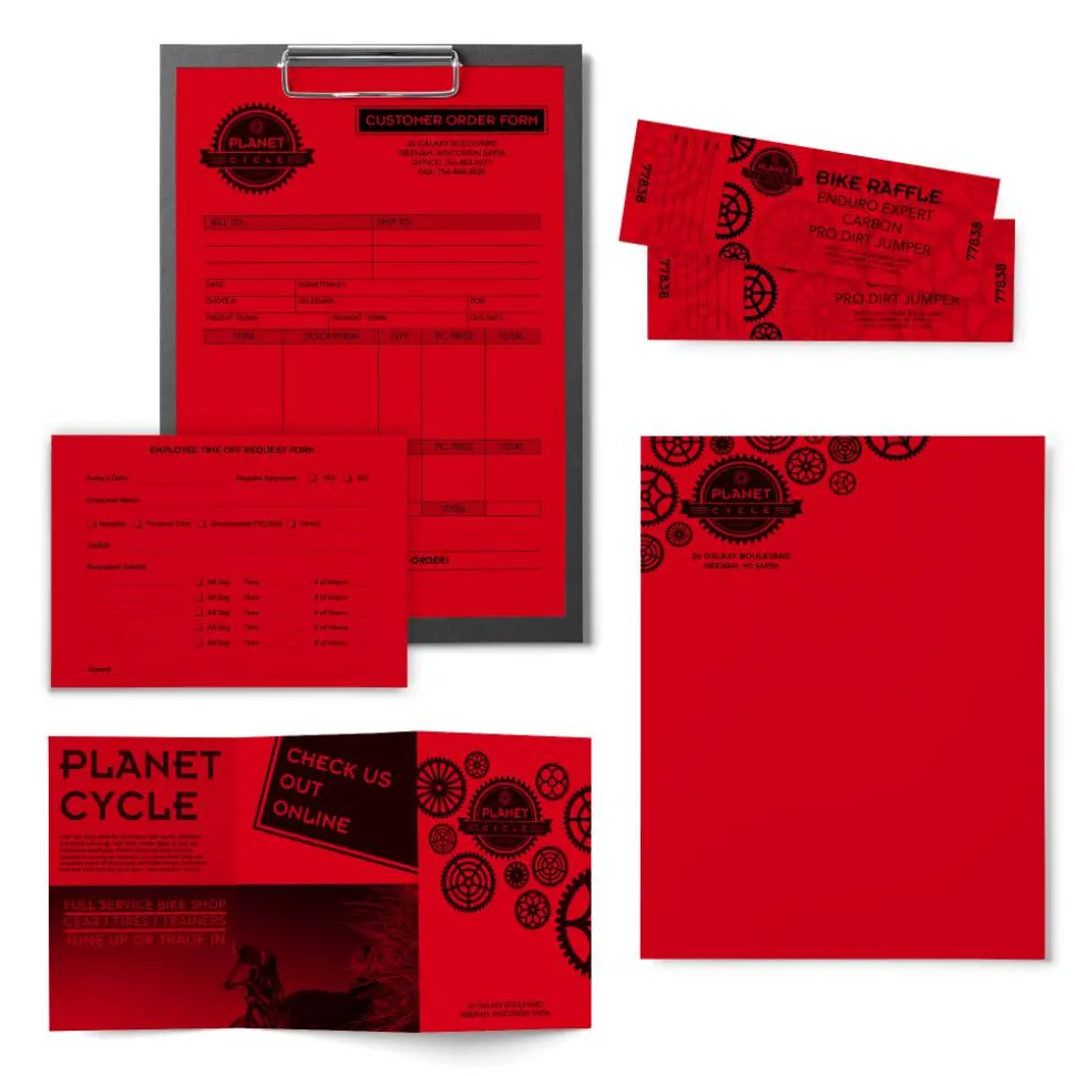 Astrobrights Color Multi-Use Printer & Copy Paper, 1 Ream, Re-Entry Red, Letter (8.5" x 11"), 500 Sheets Per Ream, 24 Lb, 94 Brightness