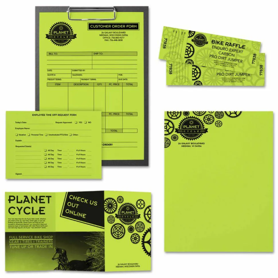Astrobrights Color Multi-Use Printer & Copy Paper, 1 Ream, Green, Letter (8.5" x 11"), 500 Sheets Per Ream, 24 Lb, 94 Brightness