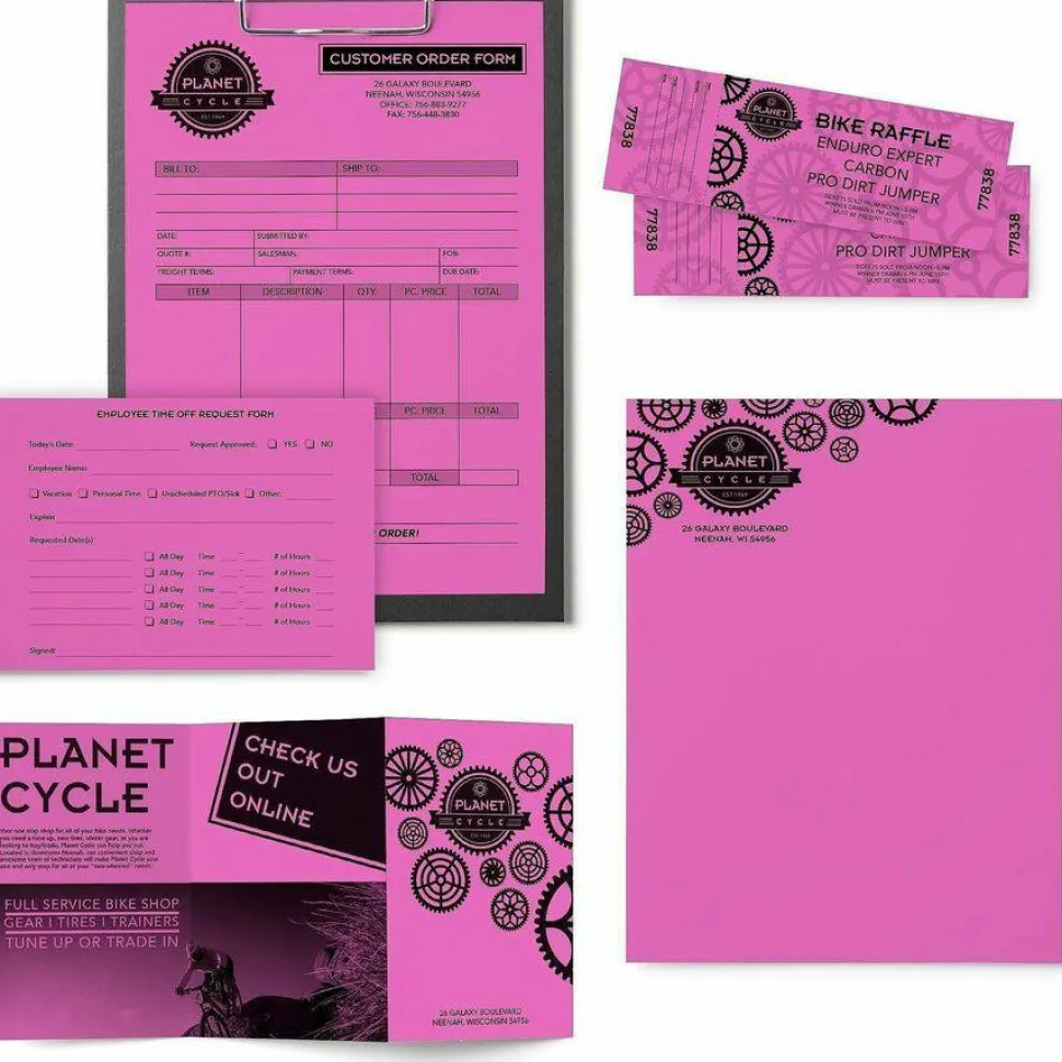 Astrobrights Color Multi-Use Printer & Copy Paper, 1 Ream, Outrageous Orchid, Letter (8.5" x 11"), 500 Sheets Per Ream, 24 Lb, 94 Brightness