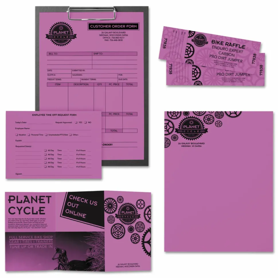 Astrobrights Color Multi-Use Printer & Copy Paper, 1 Ream, Outrageous Orchid, Letter (8.5" x 11"), 500 Sheets Per Ream, 24 Lb, 94 Brightness