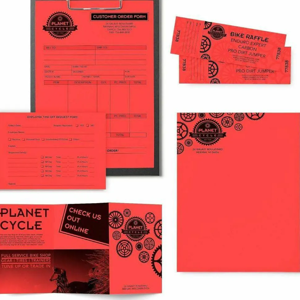 Astrobrights Color Multi-Use Printer & Copy Paper, 1 Ream, Rocket Red, Letter (8.5" x 11"), 500 Sheets Per Ream, 24 Lb, 94 Brightness
