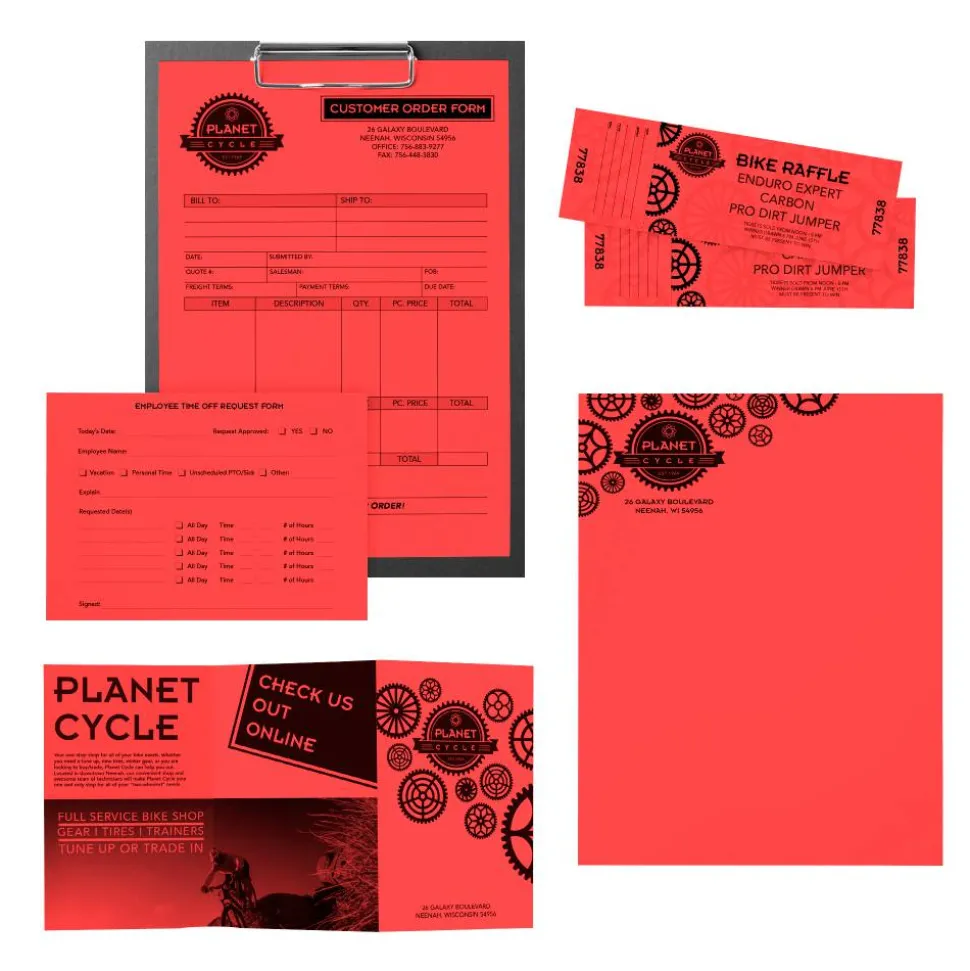 Astrobrights Color Multi-Use Printer & Copy Paper, 1 Ream, Rocket Red, Letter (8.5" x 11"), 500 Sheets Per Ream, 24 Lb, 94 Brightness