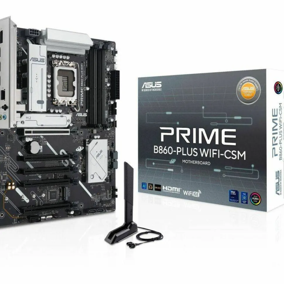 Asus Prime B860-PLUS WIFI-CSM Desktop Motherboard - Intel B860 Chipset - Socket LGA-1851 - ATX