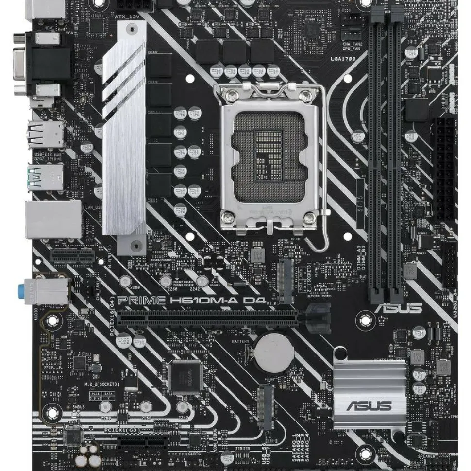 Asus Prime H610M-A D4-CSM Desktop Motherboard - Intel H610 Chipset - Socket LGA-1700 - Micro ATX