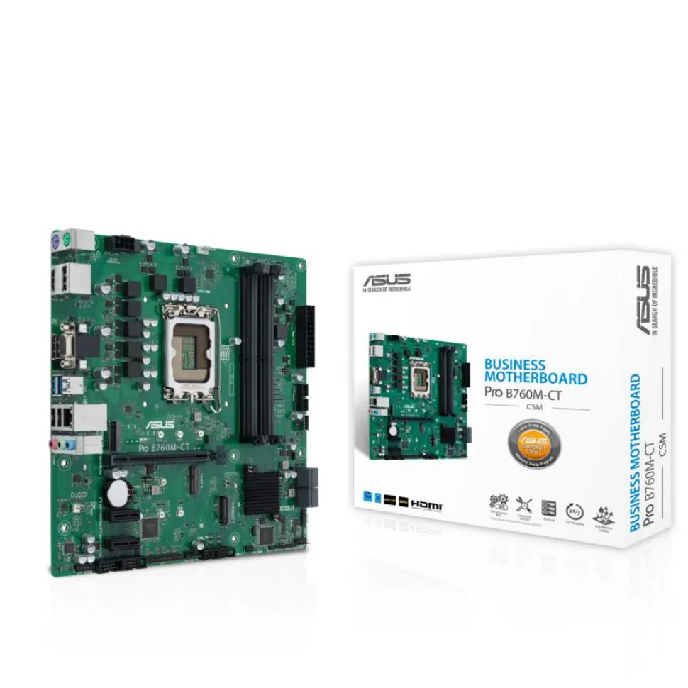 Asus Pro B760M-CT-CSM Industrial Motherboard - Intel B760 Chipset - Socket LGA-1700 - Micro ATX