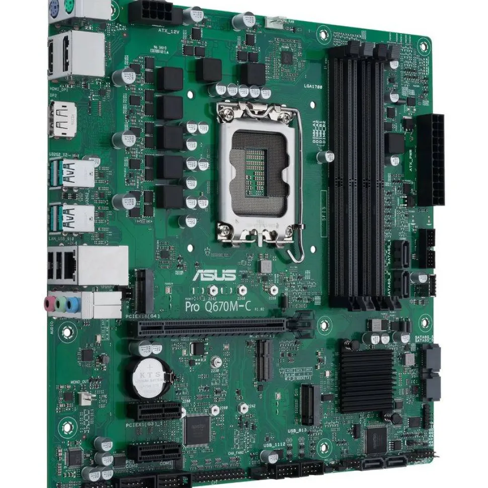 Asus PRO Q670M-C-CSM Desktop Motherboard - Intel Q670 Chipset - Socket LGA-1700 - Intel Optane Memory Ready - Micro ATX
