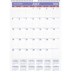 AT-A-GLANCE Academic 2026-2027 Monthly Wall Calendar, Medium, 12