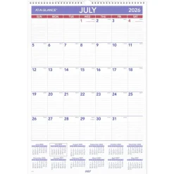 AT-A-GLANCE Academic 2026-2027 Monthly Wall Calendar, Large, 15 1/2" x 22 3/4", 2026 to 2027 Calendar