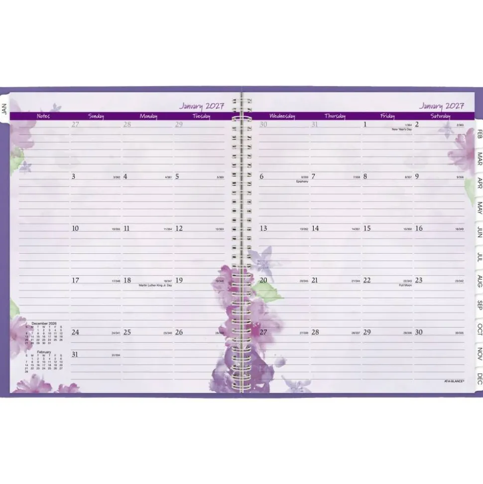 AT-A-GLANCE Beautiful Day 2027 Weekly Monthly Appointment Book Planner, Lavender, Large, 8 1/2" x 11"