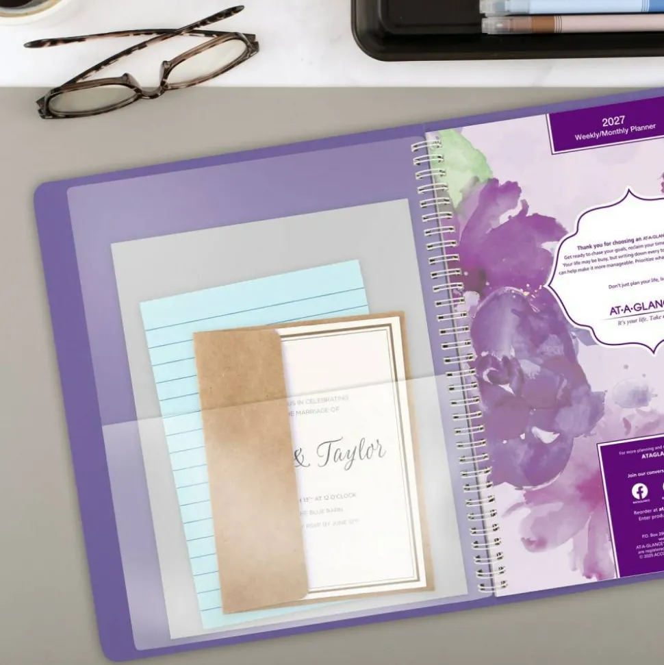AT-A-GLANCE Beautiful Day 2027 Weekly Monthly Appointment Book Planner, Lavender, Large, 8 1/2" x 11"