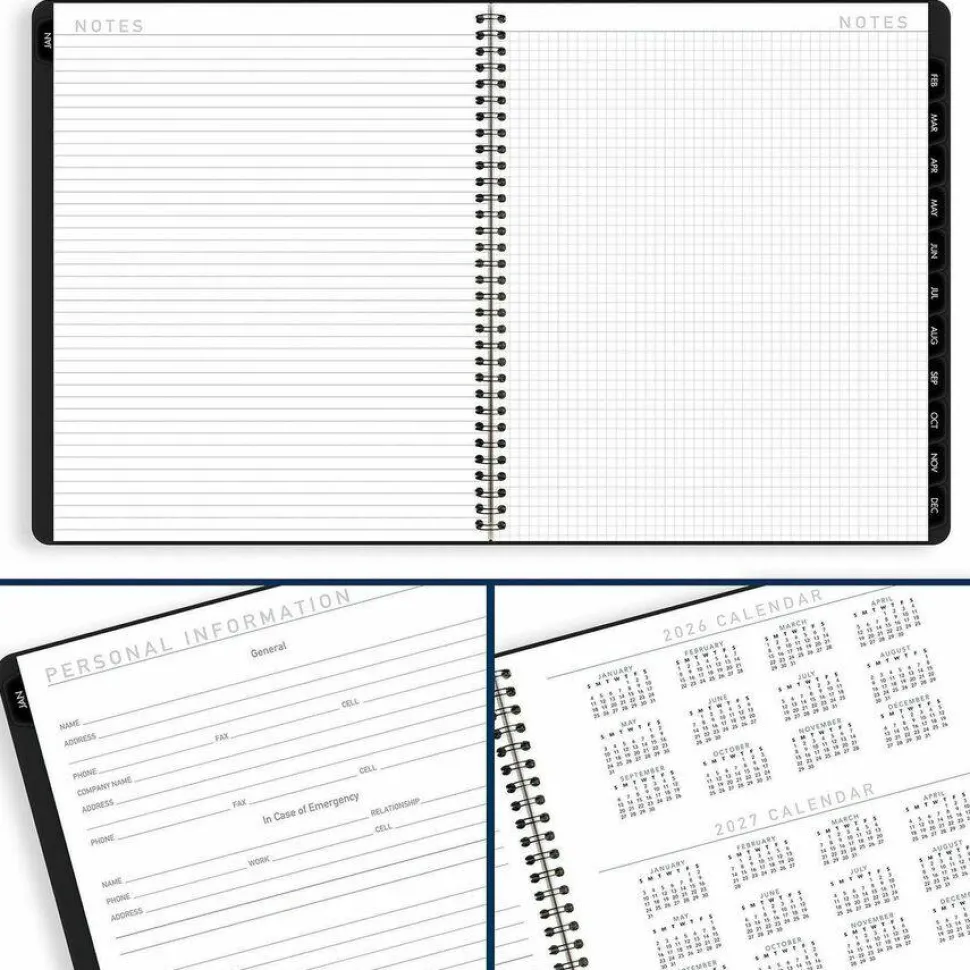AT-A-GLANCE Contemporary Lite Monthly Planner, 11 x 9, Black Cover, 12-Month (Jan to Dec): 2027, 2027 Calendar
