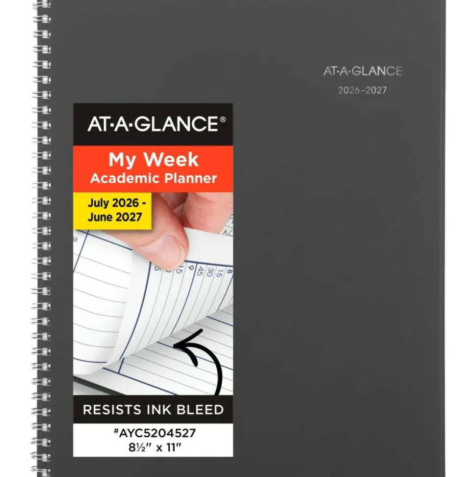 AT-A-GLANCE DayMinder Academic 2026-2027 Weekly Monthly Appointment Book Planner, Charcoal, Large, 8 1/2" x 11", 2026 to 2027 Calendar