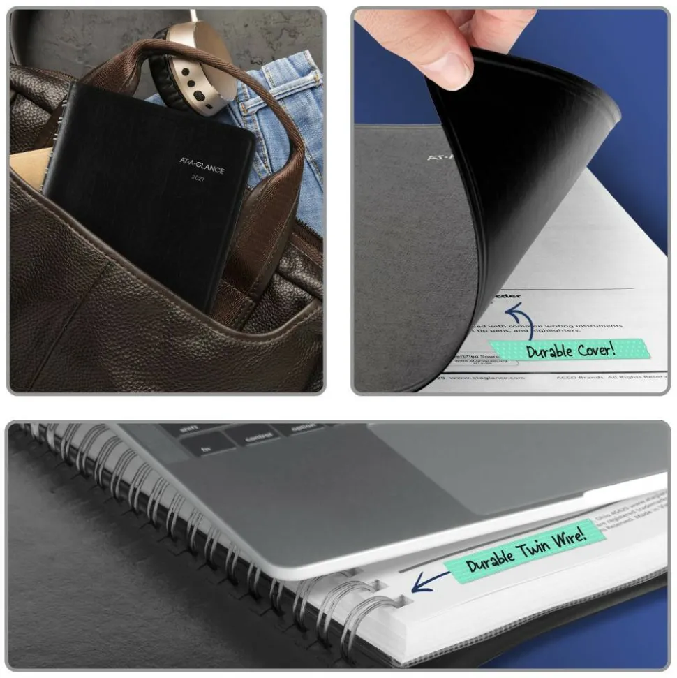 AT-A-GLANCE DayMinder 2027 Daily Appointment Book Planner, Black, Small, 5" x 8", G1000027