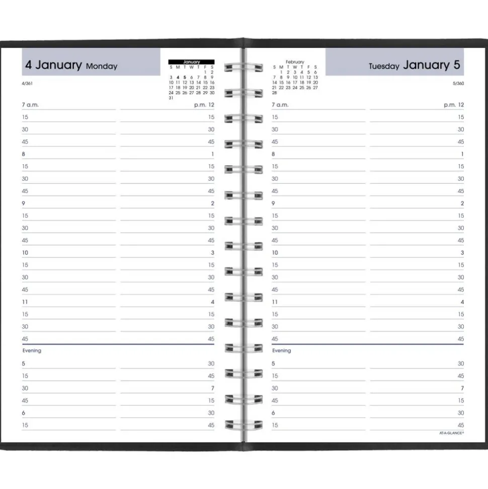 AT-A-GLANCE DayMinder 2027 Daily Appointment Book Planner, Black, Small, 5" x 8", G1000027