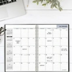 AT-A-GLANCE DayMinder Monthly Planner, Ruled Blocks, 12 x 8, Black Cover, 14-Month: Dec 2026 to Jan 2028, 2027 Calendar