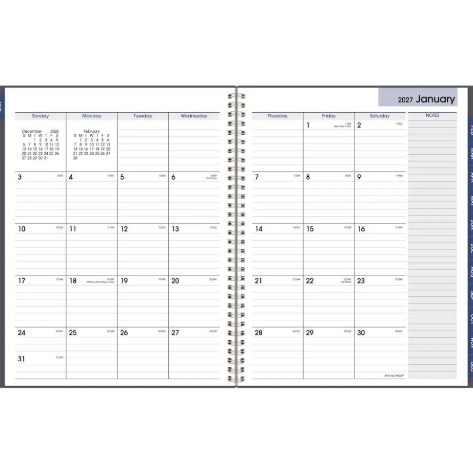 AT-A-GLANCE DayMinder 2027 Monthly Planner, Gray, Large, 8 1/2" x 11"
