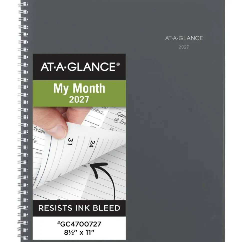 AT-A-GLANCE DayMinder 2027 Monthly Planner, Gray, Large, 8 1/2" x 11"