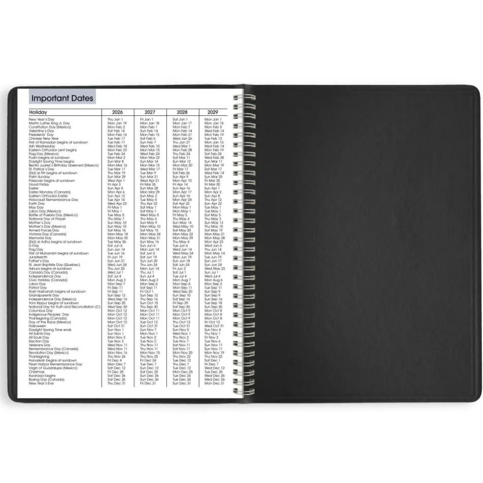 AT-A-GLANCE DayMinder Weekly Appointment Book, Vertical-Column Format, 11 x 8, Black Cover, 12-Month (Jan to Dec): 2027, 2027 Calendar