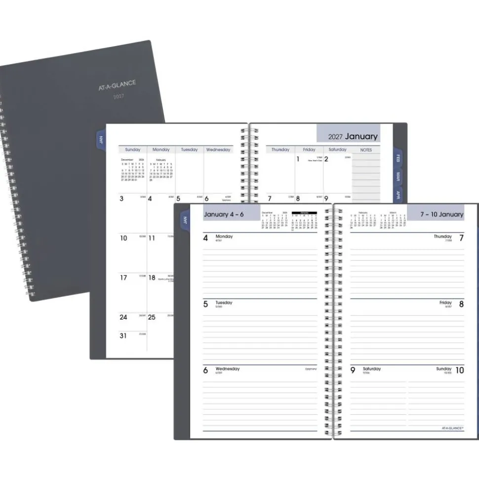 AT-A-GLANCE DayMinder 2027 Weekly Monthly Planner, Gray, Small, 5" x 8"