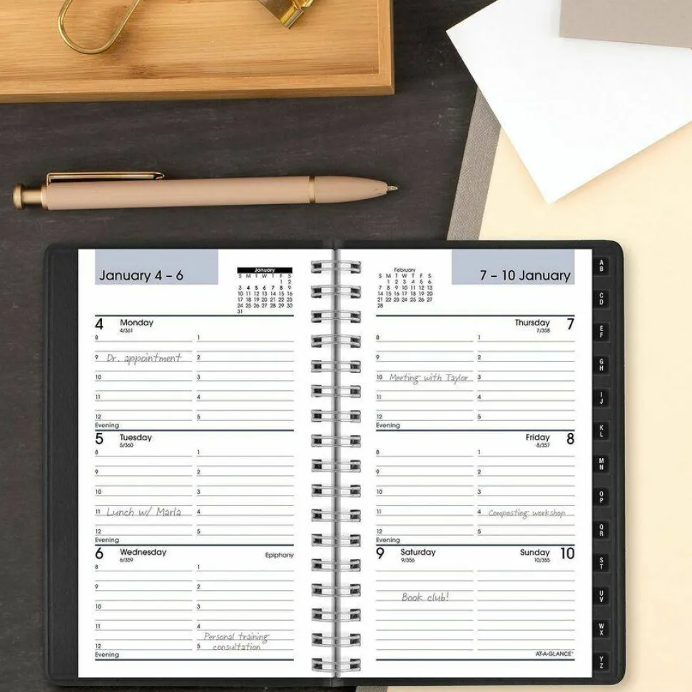 AT-A-GLANCE DayMinder Weekly Pocket Appointment Book with Telephone/Address Section, 6 x 3.5, Black Cover, 12-Month (Jan to Dec): 2027, 2027 Calendar