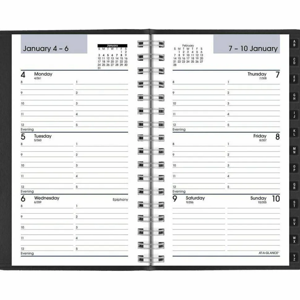 AT-A-GLANCE DayMinder Weekly Pocket Appointment Book with Telephone/Address Section, 6 x 3.5, Black Cover, 12-Month (Jan to Dec): 2027, 2027 Calendar