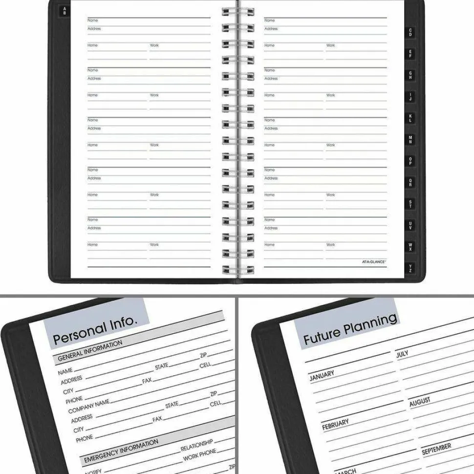 AT-A-GLANCE DayMinder Weekly Pocket Appointment Book with Telephone/Address Section, 6 x 3.5, Black Cover, 12-Month (Jan to Dec): 2027, 2027 Calendar