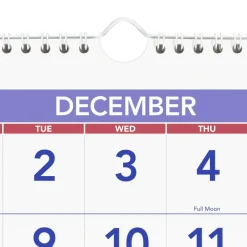 AT-A-GLANCE Deluxe Three-Month Reference Wall Calendar, Vertical Orientation, 12 x 27, White Sheets, 14-Month: Dec 2026 to Jan 2028, 2027 Calendar