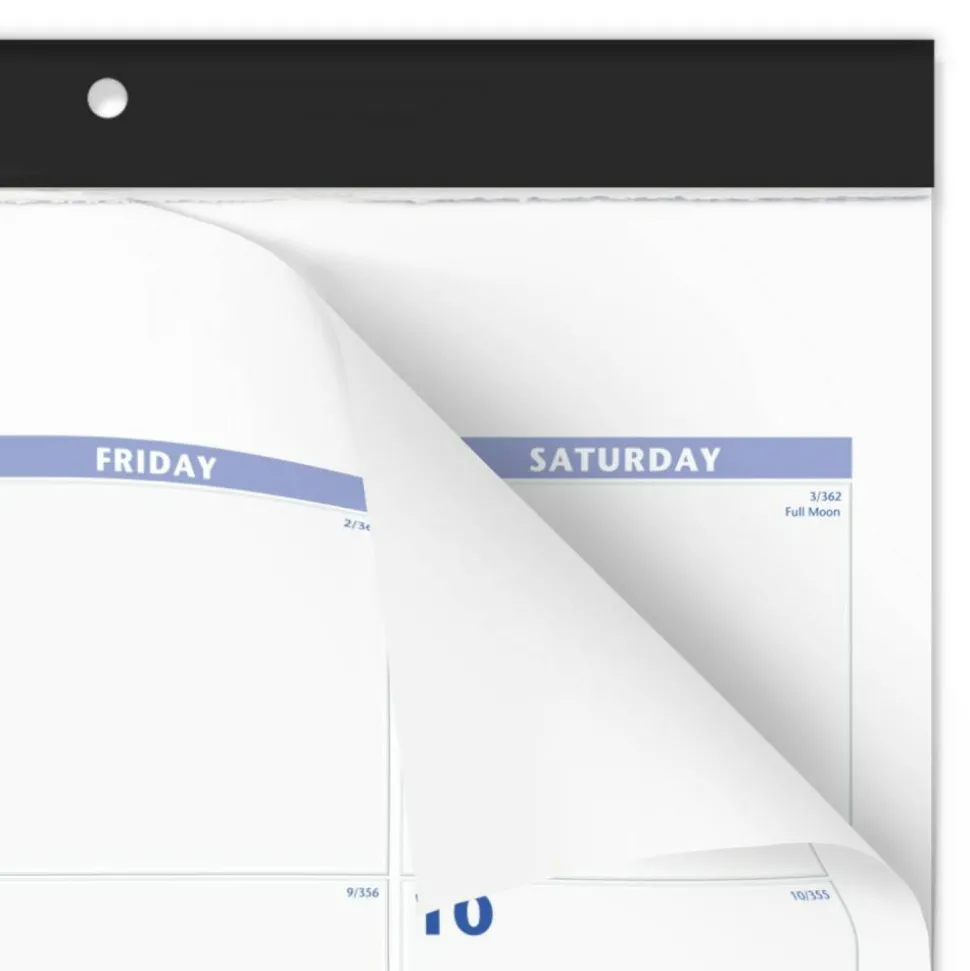 AT-A-GLANCE Desk Pad, 22 x 17, White Sheets, Black Binding, Black Corners, 12-Month (Jan to Dec): 2027, 2027 Calendar