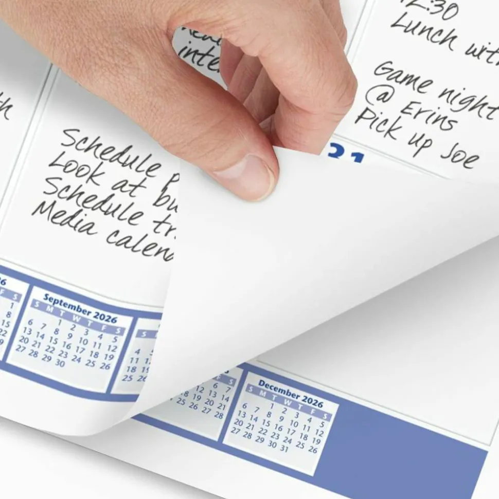 AT-A-GLANCE Desk Pad, 22 x 17, White Sheets, Black Binding, Black Corners, 12-Month (Jan to Dec): 2027, 2027 Calendar